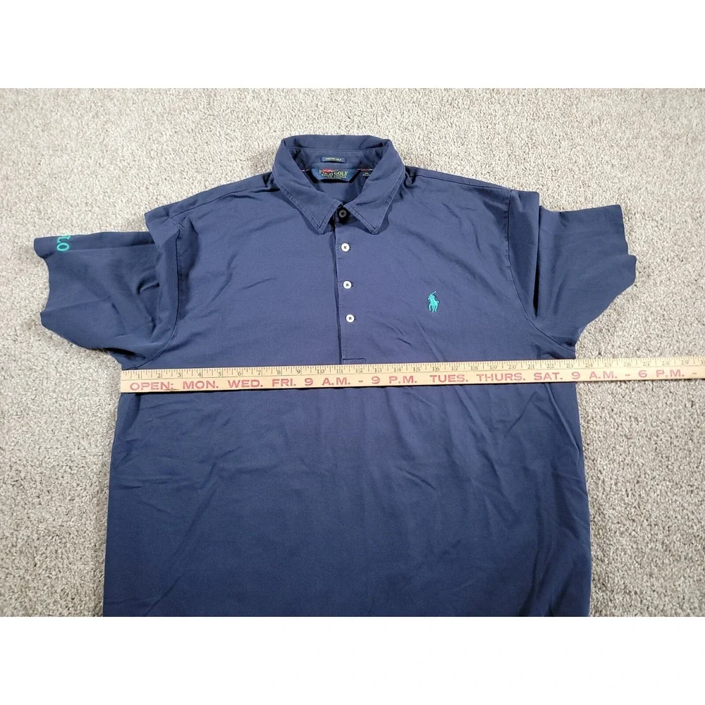 POLO GOLF Ralph Lauren Mens XL Stretch Lisle Dark Blue Short Sleeve Polo Shirt